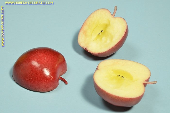 Red apples, 3x half (decoration) 65x40 mm