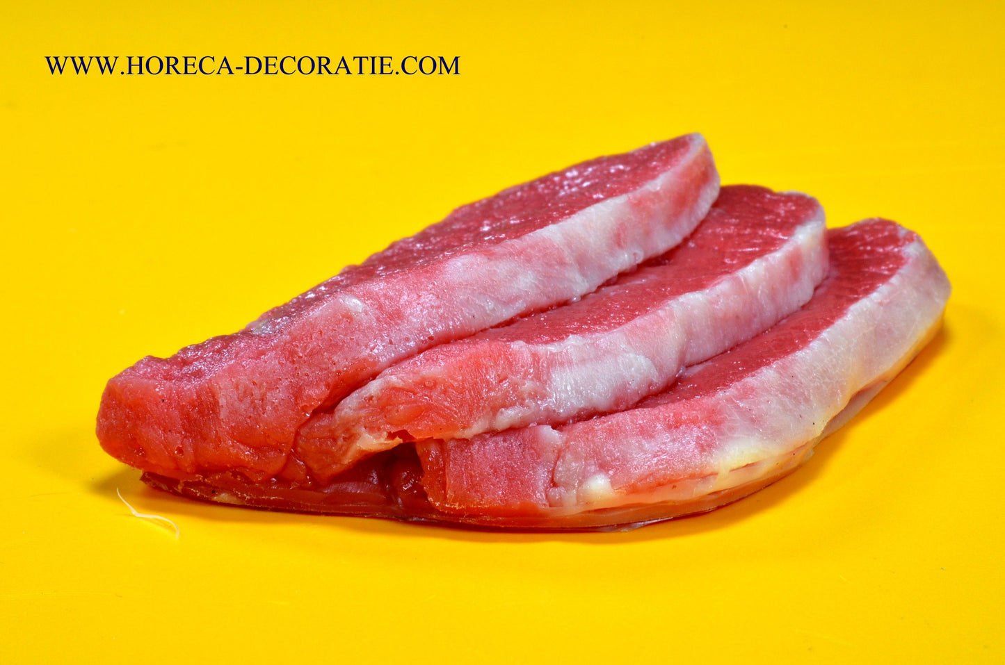 Steak, stappeltje van 3 stuks  - dummy namaak - 12x8 cm