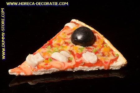 Pizza, slice, Mushroom and Olives - fake (11x9 cm)