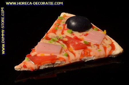 Pizza, slice, ham and olives - dummy (11x9 cm)