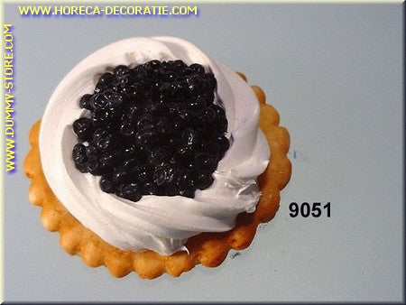 Toast with black caviar - imitation