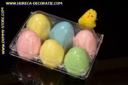 Box of 6 eggs in various colours - FAKE - 45x65 mm