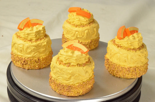 Pastry ORANGE (fake) 4 pieces, 8x7 cm
