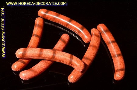 Grilled sausage, 6 pieces - 25x165 mm - dummy meat