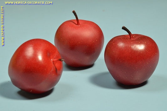 Apples red, medium, 3 pieces (decoration) diameter: 7x7 cm dummy - imitation