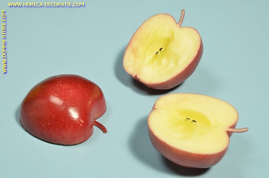 Red apples, 3x half (decoration) 65x40 mm