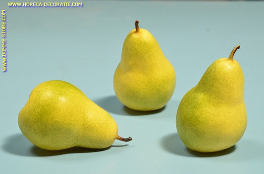 Pears, yellow/green, medium, 3 pieces (decoration) 11x7 cm