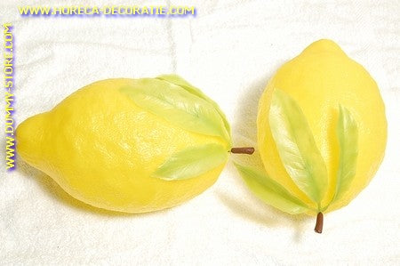Lemon, GIANT, 2 pieces 25x15x15 cm (decoration) dummy imitation