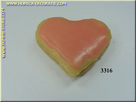 Cookie, heart-shaped - fake - dummy