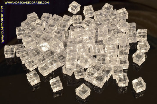 Ice cubes, small, 100 pieces - 10x10x10 mm - dummy imitation
