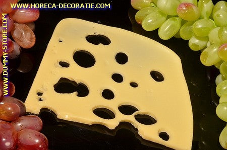 Emmenthaler cheese slice 16x14x0.5 cm - fake - dummy - imitation